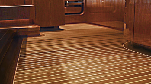 Teak Yacht Floor Galley